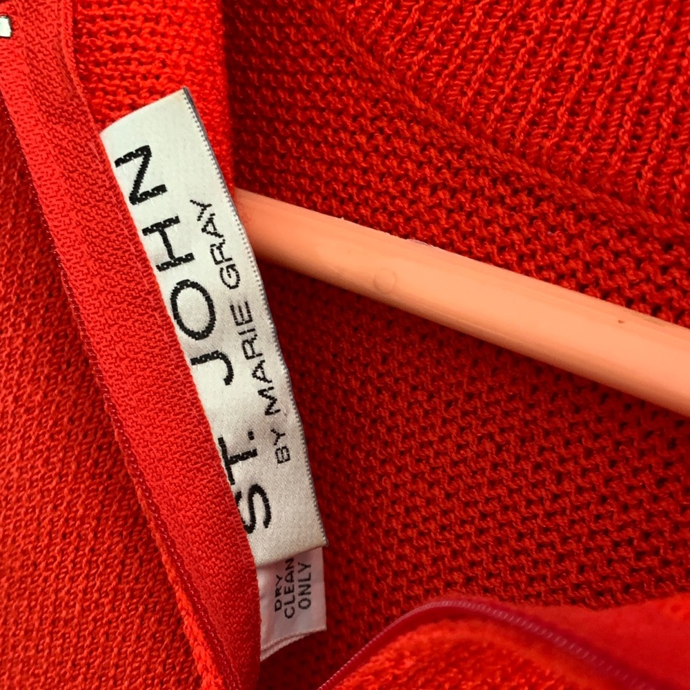 St. John Sport by Marie Gray Vibrant Red Long Sleeve Dress - Picture 4 of 5